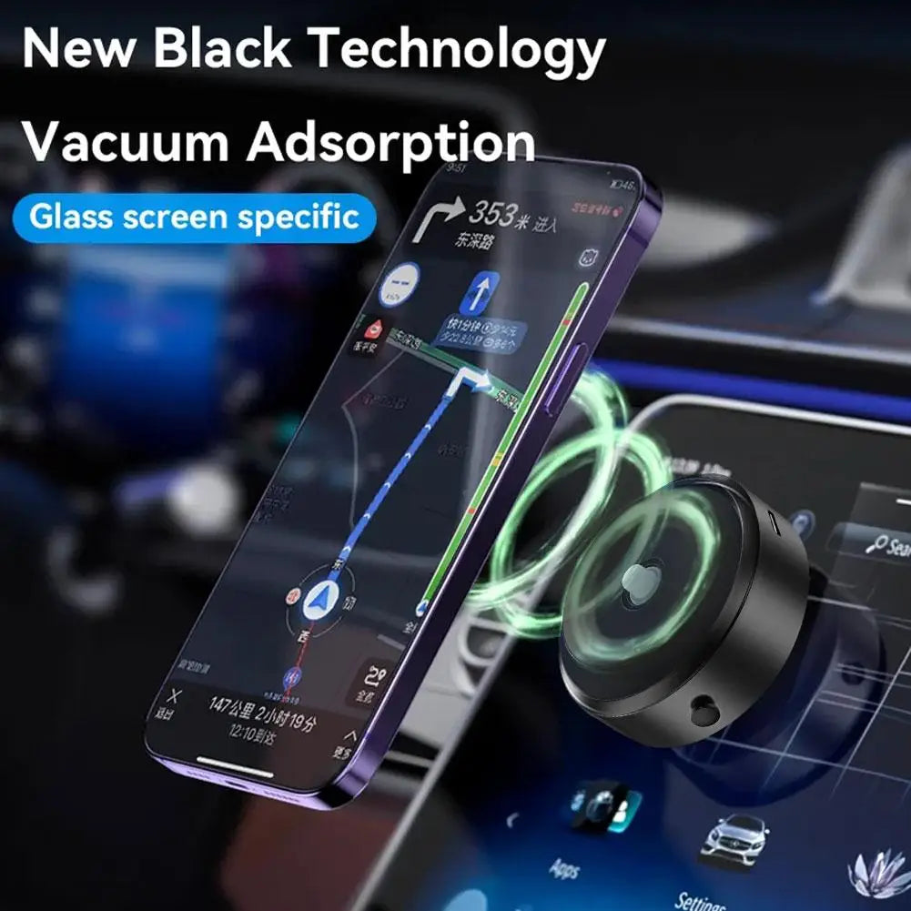 Intelligent Car Mount Mobile Phone Holder Magnetic Black Technology  Adsorption Bracket Vacuum Adsorption Stable